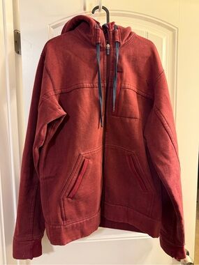 lululemon athletica Maroon Full-Zip Hoodie with Navy Zipper Pull